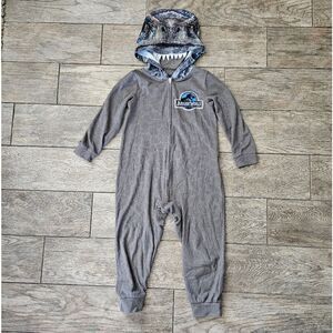 Jurassic Park Kids One Piece Pajama Gray